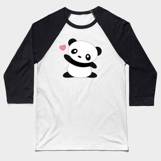 Kawaii Cute Panda Bear T-Shirt Baseball T-Shirt by happinessinatee